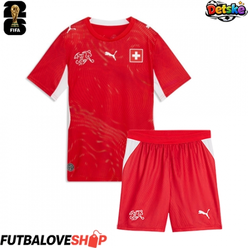 Dres Švajčiarsko Domáci pre deti MS 2026 Krátky Rukáv (+ trenírky)